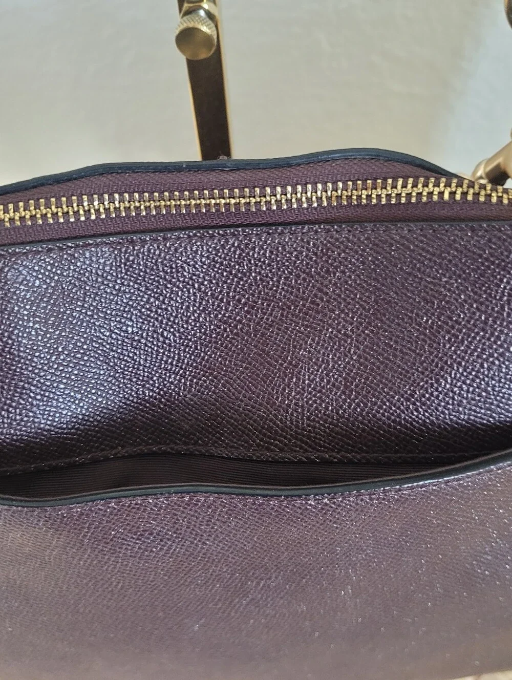 Coach Ava Tote In Crossgrain Leather Tote In Oxblood Burgandy Color #F11900